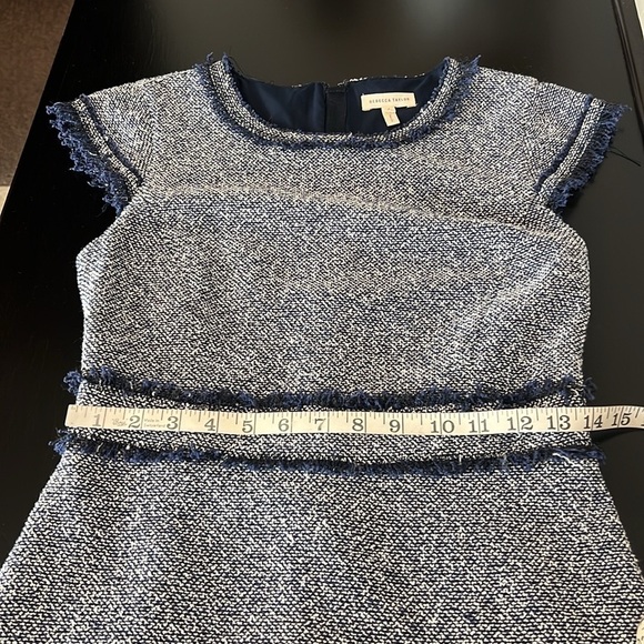 Rebecca Taylor Indigo Tweed Dress, navy blue and white boucle, size 4 - Picture 8 of 16